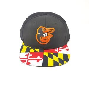DAP Baltimore Orioles Snapback Hat Cap Maryland Flag Brim Black MLB Baseball